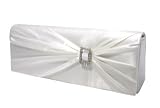 Ivory satin evening clutch bag
