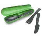 Set posate da viaggio verde