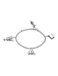 5 or 6 In Kids Silver Pink Enamel Fairy Godmother Bracelet For Girls
