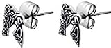 Celtic Letter "A" Pewter Stud Earrings