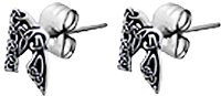 Celtic Letter "A" Pewter Stud Earrings