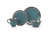 Gourmet Basics by Mikasa Blue Finn Collection Blue Dinnerware Set 16-pc.