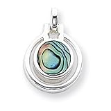 Sterling Silver Abalone Pendant w/Chain with 16 inch Sterling Silver chain