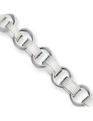 Sterling Silver Interlocking Circles Bracelet QG1570-7"