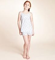 Older Girls Pure Cotton Ditsy Floral Shortie Pyjamas