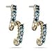 2/3 Cts Teal Blue Diamond 14K Yellow Gold Earrings