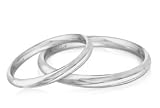 ParisJewelry 14K Solid White Gold Traditional Women Wedding Band