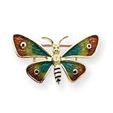 14k Enameled Blue and Red Butterfly Pin