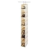 Over the Rod Shoe Organizer - Holds 10 Pairs - by Whitmor - 6276-112 (Bamboo & Natural) (52Hx 5.5W x 11.5D)