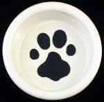 Melia Economical Dapper Dog Bowl -BLACK PAW Design- SMALL