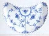 Royal Copenhagen Blue Fluted Full Lace Crescent Shaped Accent Dish