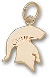 Michigan State Spartans Solid 10K Gold Solid Spartan 1/2'' Pendant