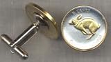 Canadian Centennial 5 Cent ÒRabbitÓ Two Tone Coin Cuff Links - 1 Pair