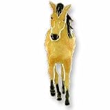 Clearly Charming Buckskin Horse Sterling Silver and Enamel Pin