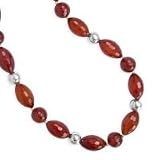 .925 Silver and Faceted Carnelian Necklace- 18+2