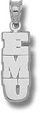Eastern Michigan Eagles Solid Sterling Silver Vertical ''EMU'' Pendant