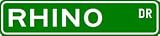 RHINO Street Sign ~ Custom Aluminum Street Signs