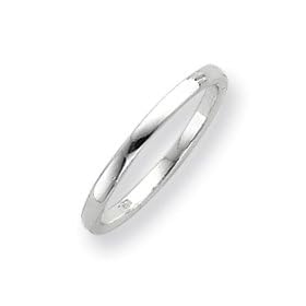 Sterling Silver 2mm Flat Band Ring - Size 8
