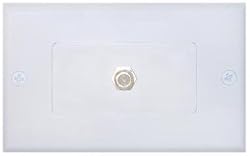 F-Pin Coupler, Female / Female, TV Plate Decora White