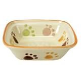 Ethical Pet Paw Print Square Dish Cat 5-Inch Pet Dish
