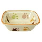 Ethical Pet Paw Print Square Dish Cat 5-Inch Pet Dish