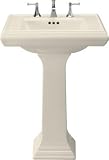 Kohler 27 Widespread Fireclay Bathroom Sink with Overflow and 3 Pre Drilled Faucet Holes from the Memoirs Collection Almond - K-2258-8-47