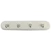 4 Hook Key Rack - White (White/Chrome) (1.5"H x 8.5"W x .3"D)