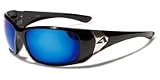 Black Arctic Blue Sunglasses - Mens Ski / Sports / Running Sunglasses - New with Labels - UV400 Protected Lenses (UVA & UVB) - Anti Glare Bluetech Lenses