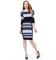 Panelled & Striped Bodycon Dress