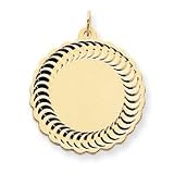 14k .035 Gauge Engraveable Scalloped Disc Charm