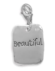 Reversible Charm with Lobster Clasp Featuring "B" on one side and "Beautiful" on the other.
