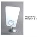TRAPEZOID RIMLESS MIRROR W/MAGNIFYING MIRROR