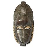 NOVICA Ivorian wood mask, 'Female Baule Fertility Mask'