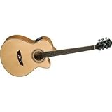 Washburn Festival EA20 Spruce Top Acoustic Cutaway Electric Mini Jumbo Flame Maple Guitar with 4 Band EQ Natural (Natural)