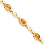 14k Citrine Bracelet - 7 Inch - 6mm - Box Clasp - JewelryWeb