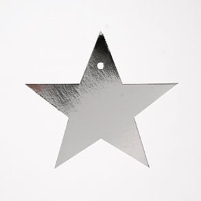 5 Silver Foil Star Cutouts