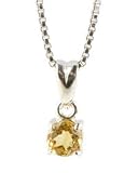 Citrine Birthstone Post Necklace