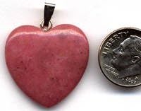 Rhodonite 25mm Heart Pendant