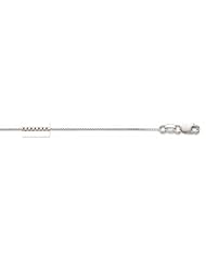 14K White Gold 0.6mm wide Shiny Classic Box Chain with Lobster Clasp