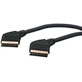 Cable Scart 10m - Calidad Premium / 24k oro / Totalmente cable / Blindado / 21 pines / Audio