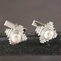Pearl cufflinks, 'Pyramids'