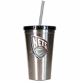 NBA New Jersey Nets 16-Ounce Stainless Steel Insulated Tumbler with Straw