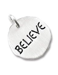 Rembrandt Charms "Believe" Charm Tag, Sterling Silver