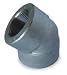 Industrial Grade 1MPE6 Elbow, 45 Deg, 1 1/4 In, Galvanized Iron