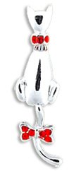 Reverse KITTY Dangle Belly Button Ring