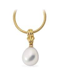 Clevereves 18K Yellow Gold 12.00 mm Fine Drop South Sea Cultured Pearl Pendant