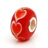 Sterling Silver Core Murano Glass Slide-on and Slide-off Glass Bead , 14 X 8mm. 5mm Hole so Fits Most Bracelets, Compatible with Pandora, Trollbeads Chamilia,silverado,biagi and Many More...
