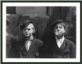 Historic Print XL A.M. Mon. May 9 1910. Newsies at Skeeters branch They were all smoking. St. Louis Mo.