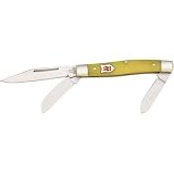 Kissing Crane Knives 3329 Medium Stockman Pocket Knife with Yellow Composition Handles
