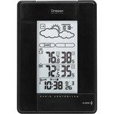 Wireless Weather Station with Humidity Display and Atomic Clock - Black